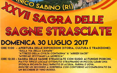 Sagne strasciate e delizie del territorio protagoniste a Paganico Sabino (RI) – 30 lug